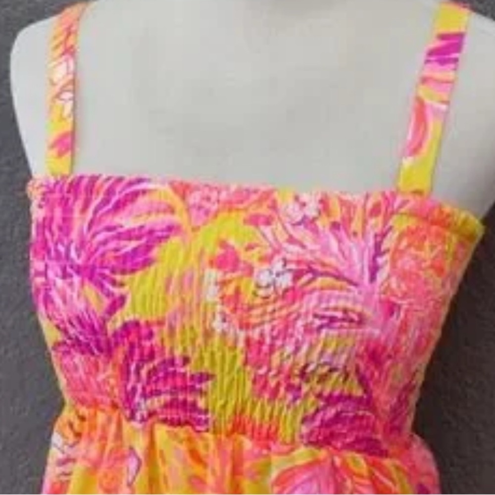Lilly Pulitzer Vibrant Floral Sundress size LARGE ☀️☀️ - Picture 3 of 8